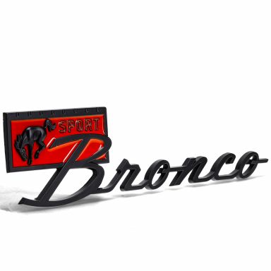 Bronco Sport Script Fender Emblem + Clips | Black | 67-77 Ford Bronco